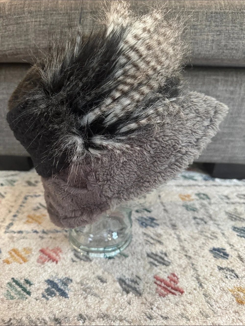 Zero Waste Daniel x ThredUp Faux Fur Bucket Hat Gray Black Winter Hat